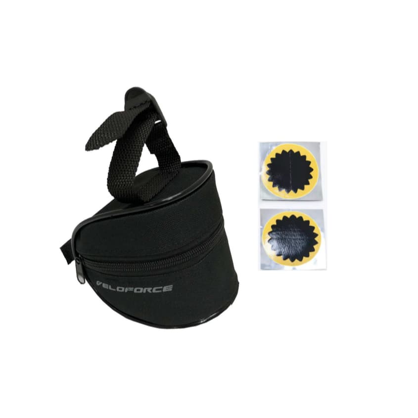 Kit Bolsa Selim Veloforce + Remendo Reparo Brinde Bike Mtb Bicicleta