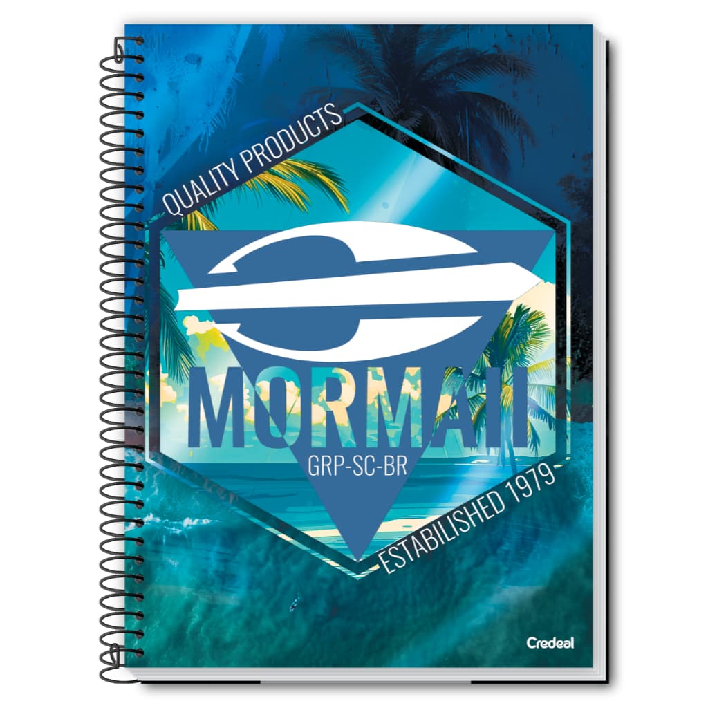 Caderno Universitário Mormaii 1 Matéria Espiral Capa Dura volta as aulas Credeal