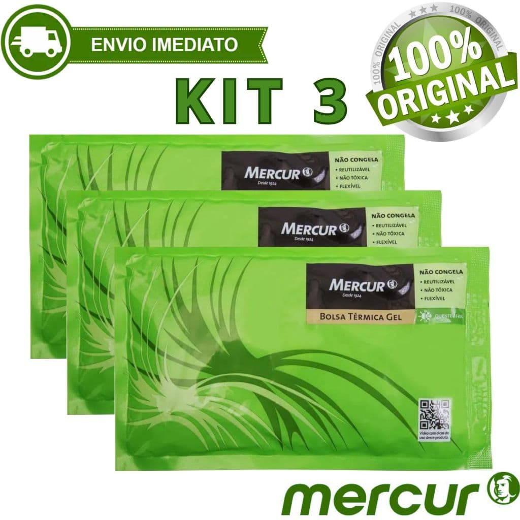 kit 3 Bolsa Térmica Em Gel Mercur Não Congela Tamanho M Maleável