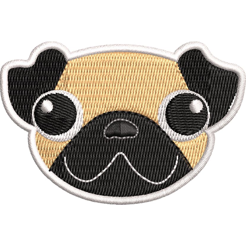 Patch Bordado Personalizado Cachorro Pug Pet Animal de Estimação