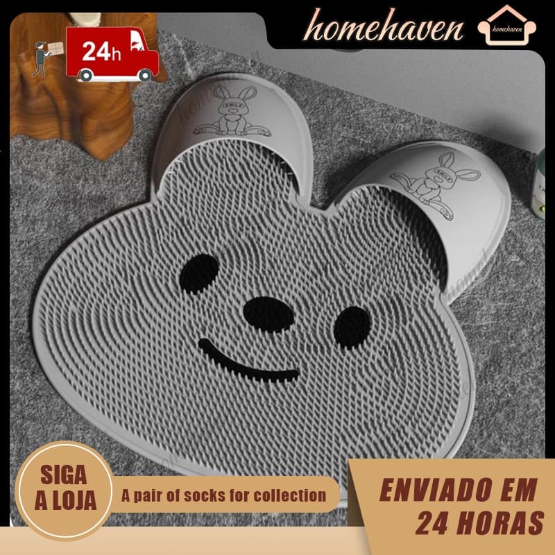 Tapete de Banheiro Box Antiderrapante Massageador Limpeza Pés