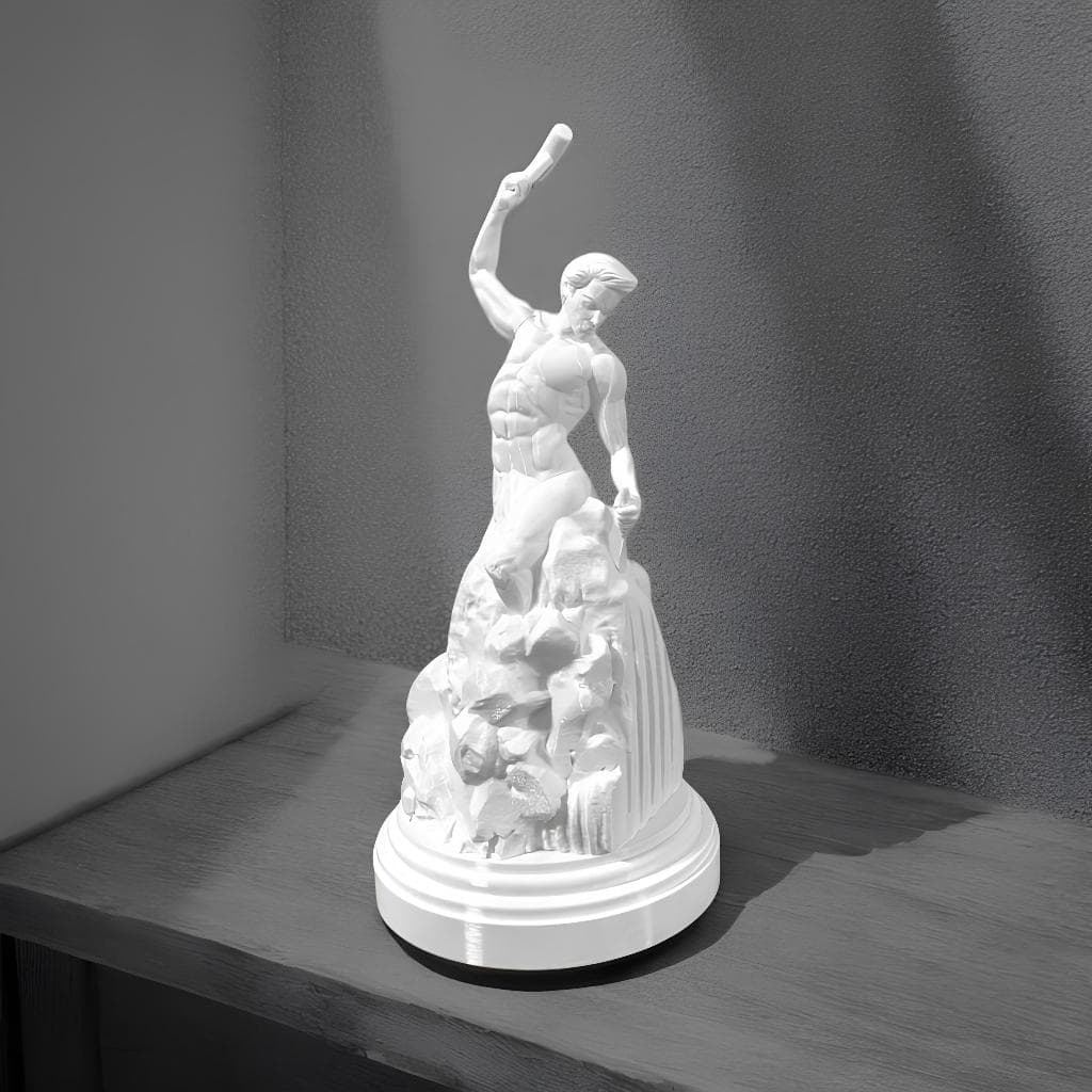 Escultura Self Made Man Sucesso homem esculpindo maçonaria arquitetura estátua aprendiz
