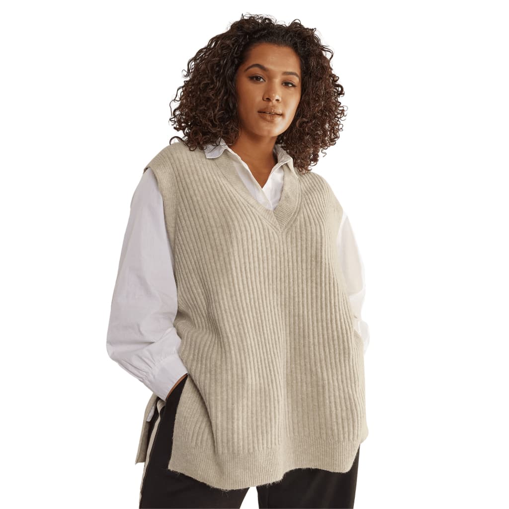Max Colete Pulôver Tricot Plus Size Feminino Inverno Blusa B
