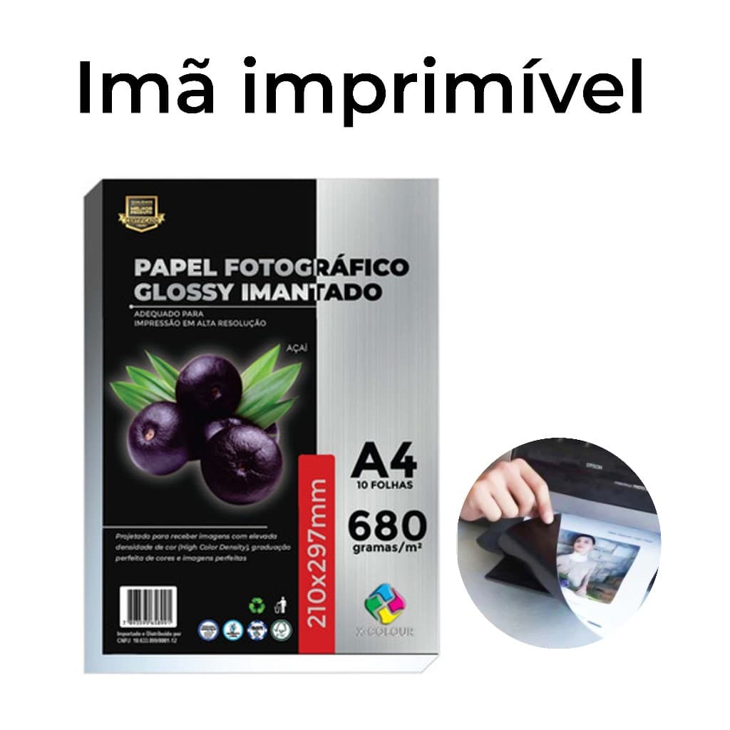 Papel Fotográfico Magnético. Imã Imprímivel Glossy para fotos.