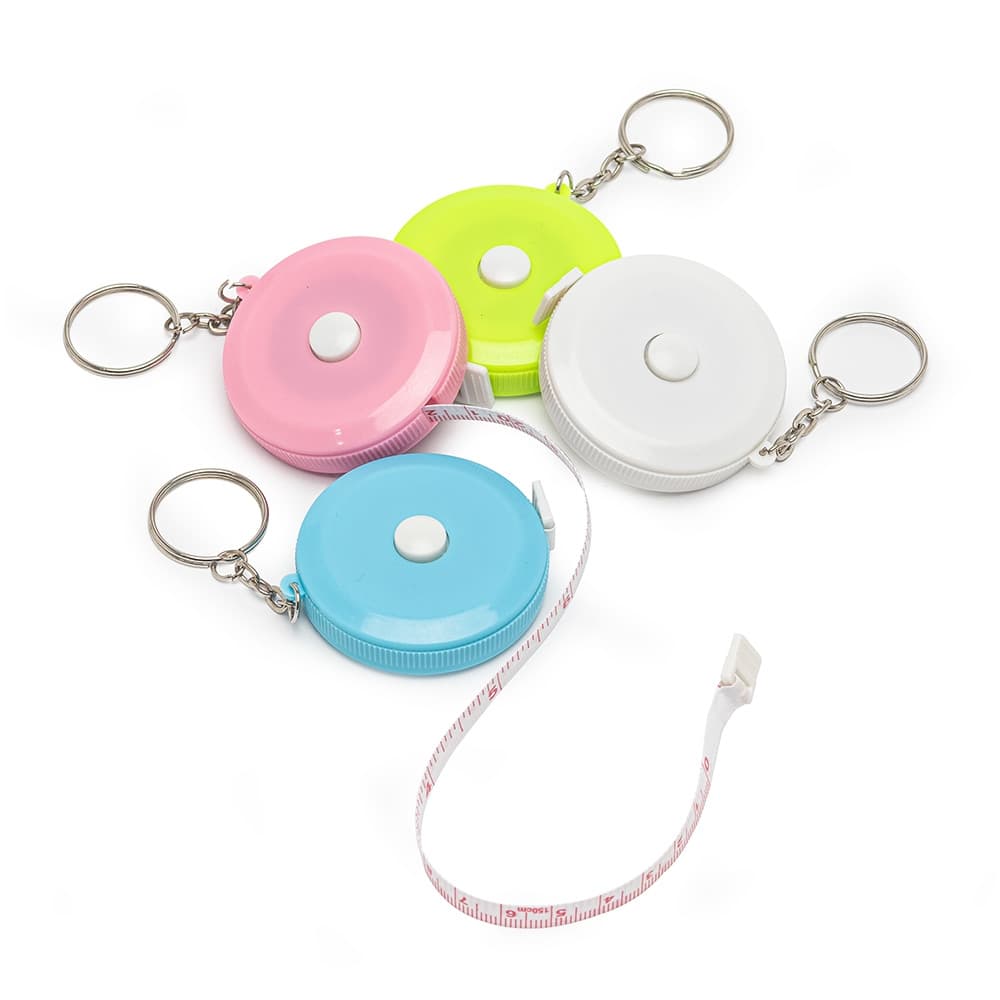 Kit 30 Fitas Métricas Chaveiro 1,50m Tons Pastéis Fitness Corporal Clínica Medidas Lançamento