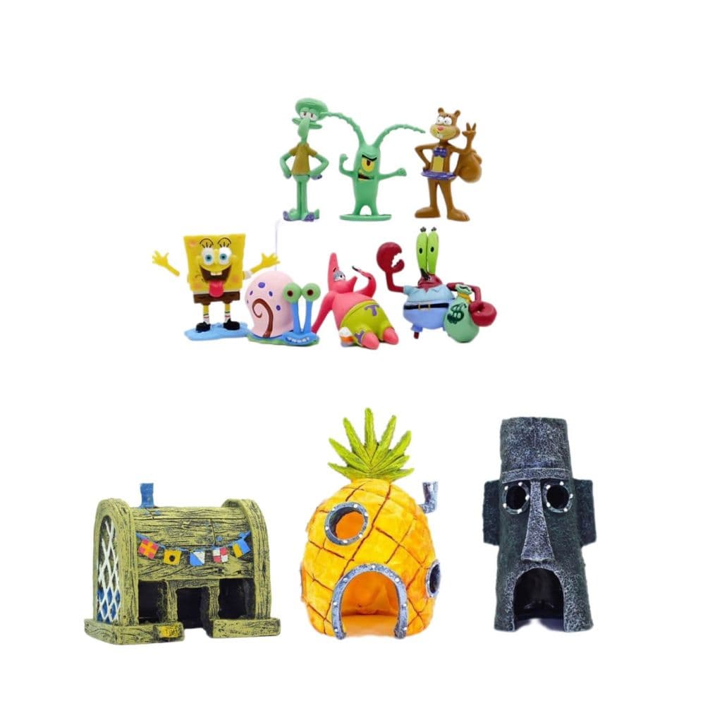 Enfeites Para Aquario Turma BoB Esponja Fenda Do Biquini