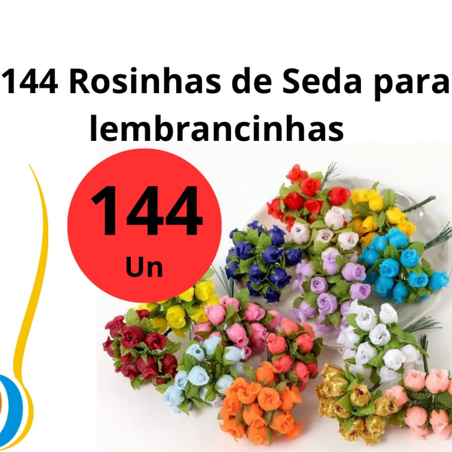 144 Mini Rosas Flores Artificiais Rosinhas de seda buquê