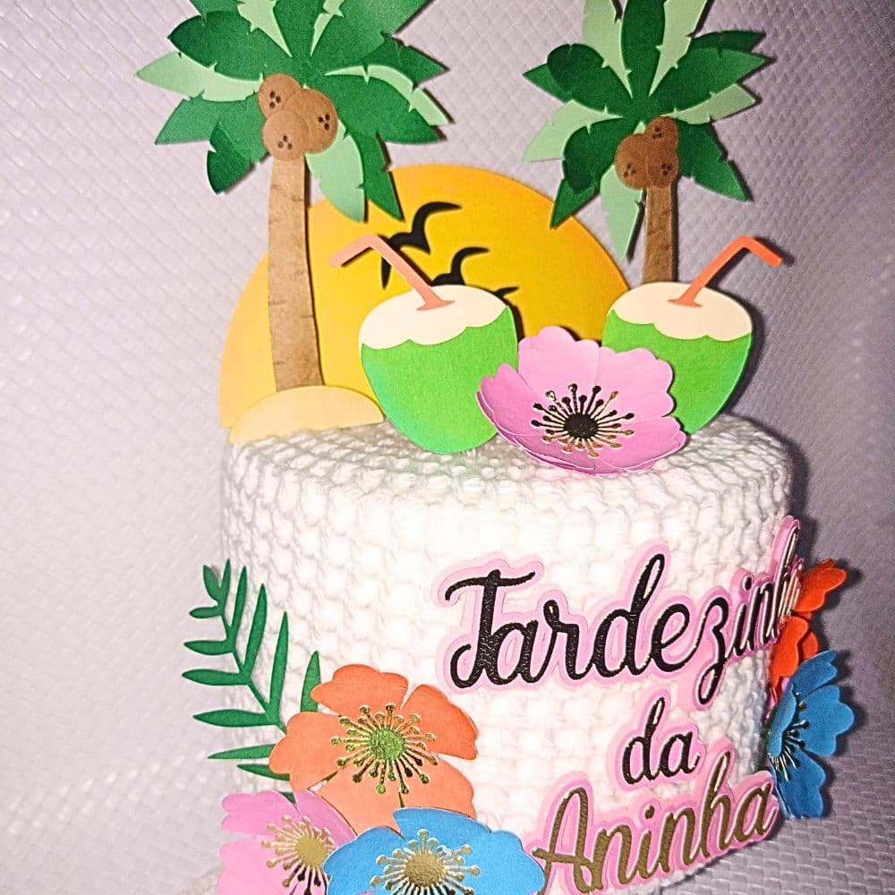 Topo de bolo tema Tardezinha - Decoração de bolo