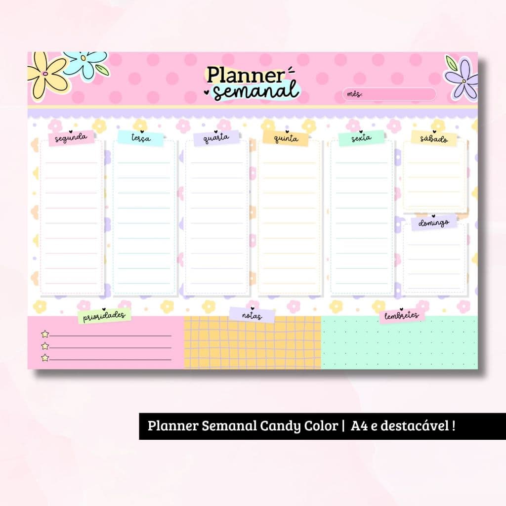Bloco Semanal Candy Color