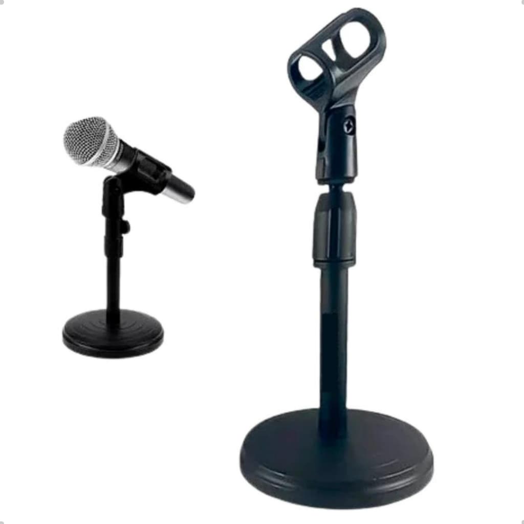 Suporte Microfone De Mesa Pedestal Universal Articulado Braço Cachimbo Portátil Rádio Podcast