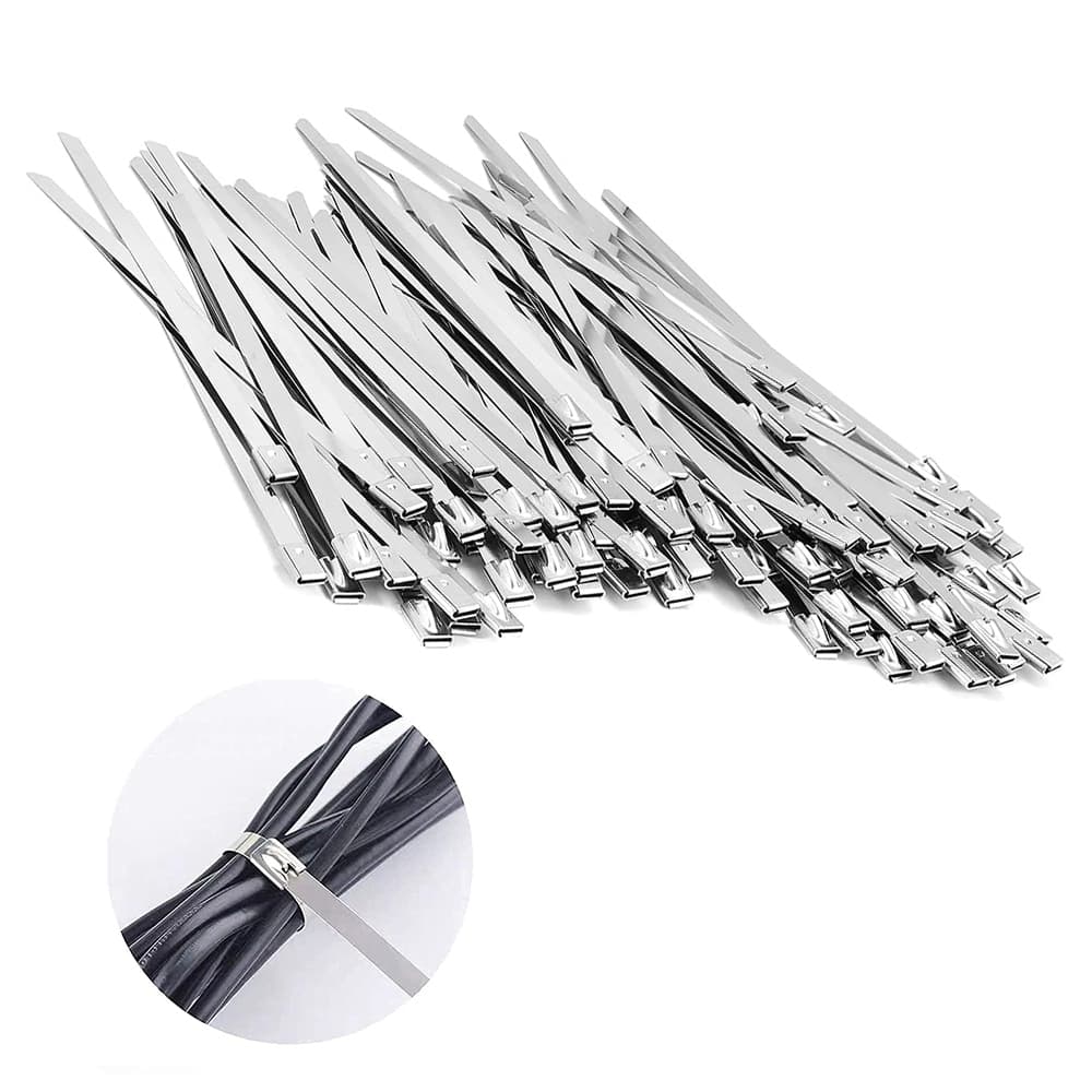 200 peças Abraçadeira Inox Zip Tie Enforca Gato Fita 4,6x150mm