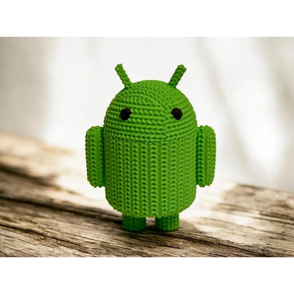 Android Robô estilo Crochê Decoração