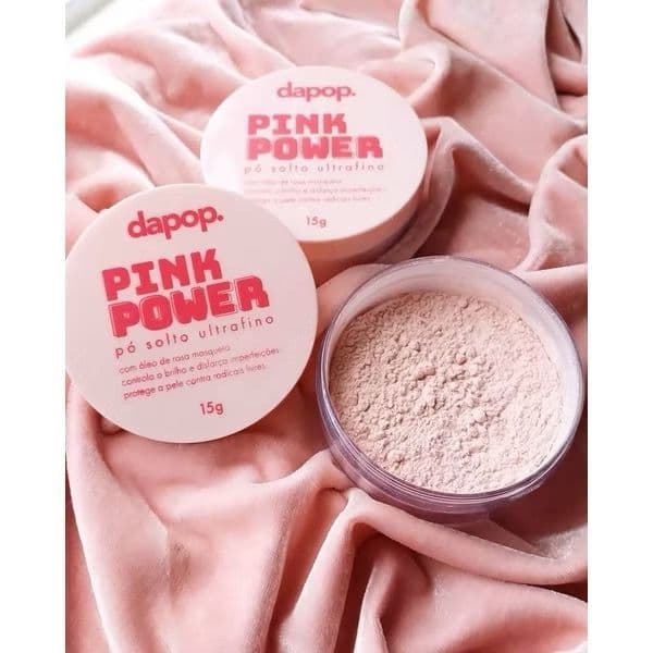 Pó Solto Ultrafino Pink Power co Rosa Mosqueta - Dapop