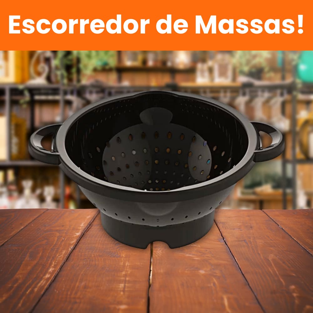 Escorredor de Massas Multiuso Com Alça Macarrão Frutas Legumes Saladas Peneira Uninjet