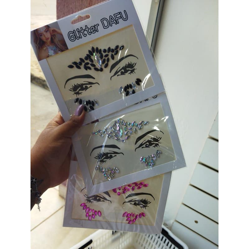 Adesivo Strass Rosto Carnaval Festa Autocolante