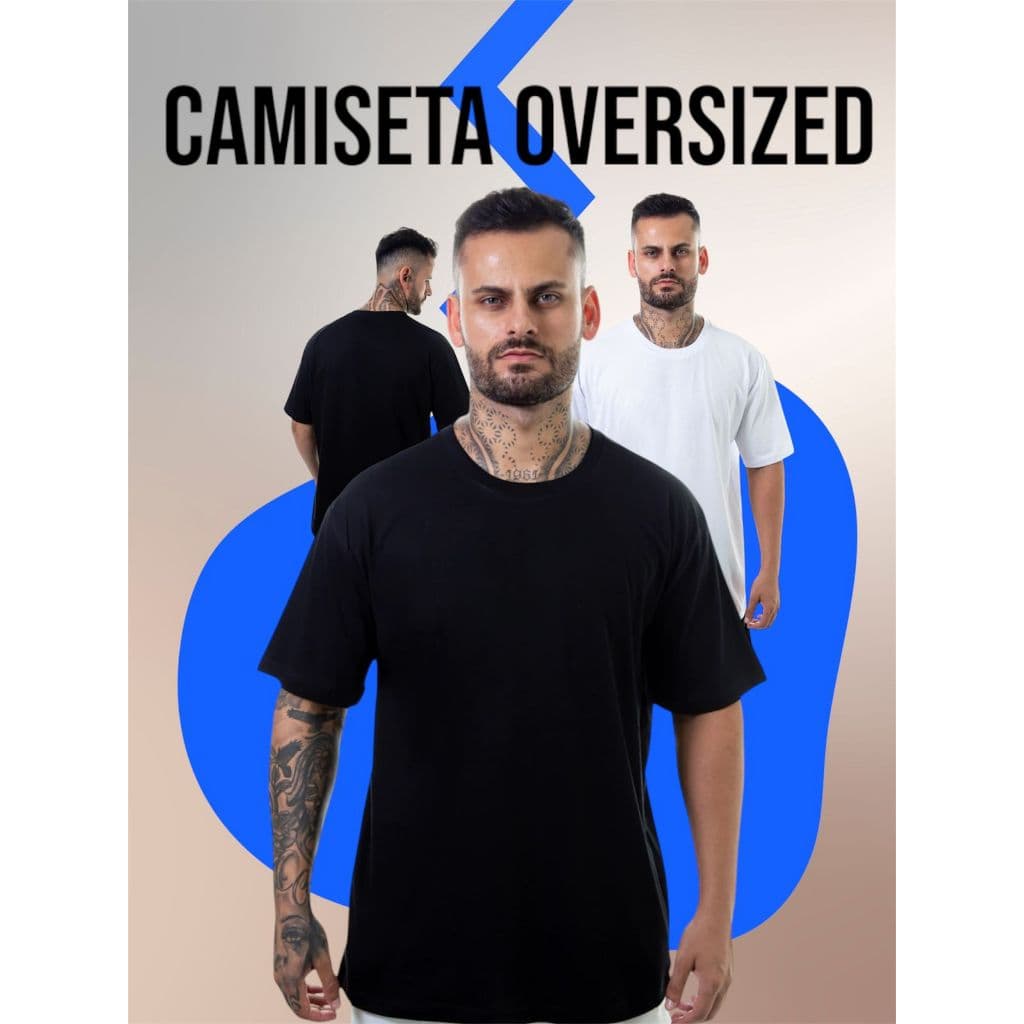 Camiseta Unissex Premium Oversized Treino Lisa Preta Algodao