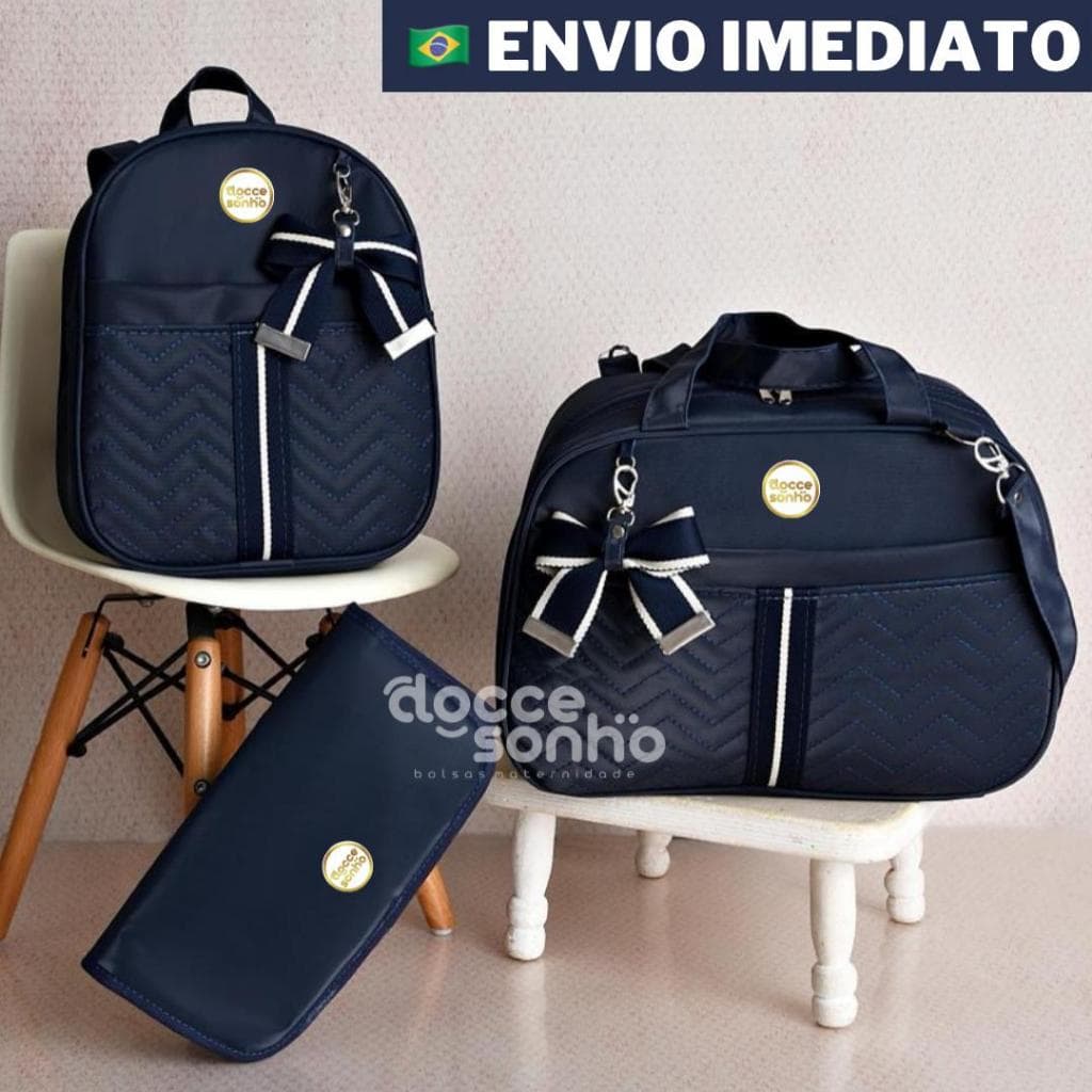 kit bolsa maternidade com mochila 3 peças térmico e impermeável (AD 3P)