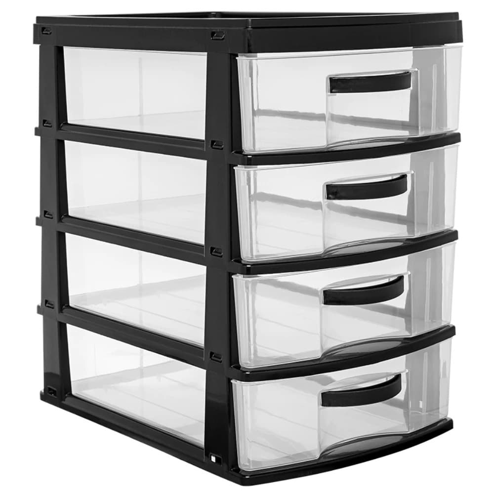 Gaveteiro Organizador 4 Gavetas Grande de Mesa em Plástico Jaguar