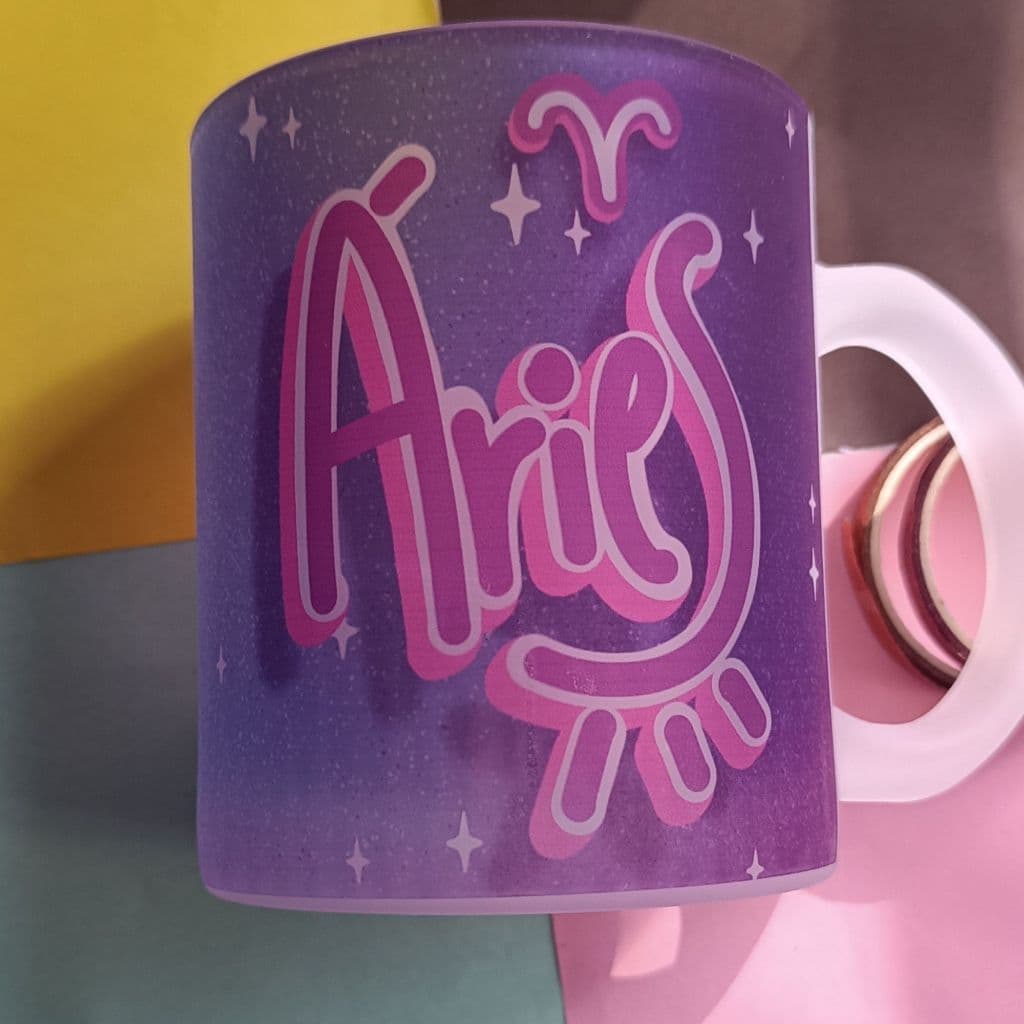 Caneca Vidro jateado personalizada signos