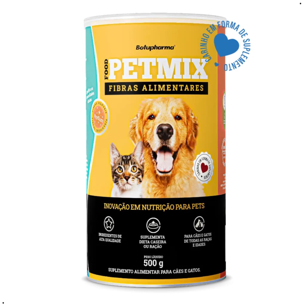 Food Pet Mix Para Cães e Gatos Suplemento Fibras Alimentares 500g