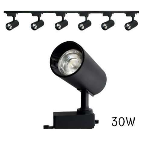 Spot Led 30W Para Trilho Eletrificado Bivolt Branco Preto