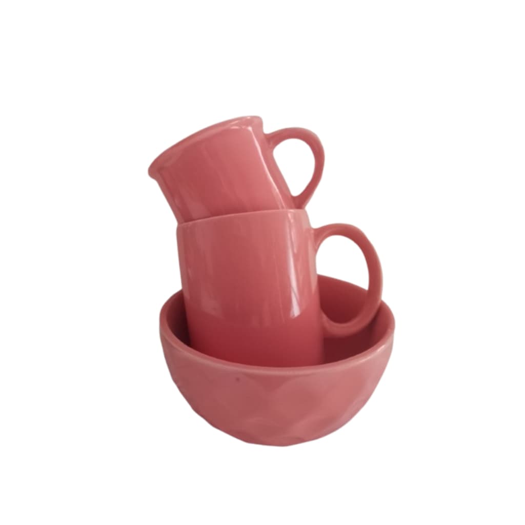 Conjunto Cerâmica Celeste - Cor Rosa