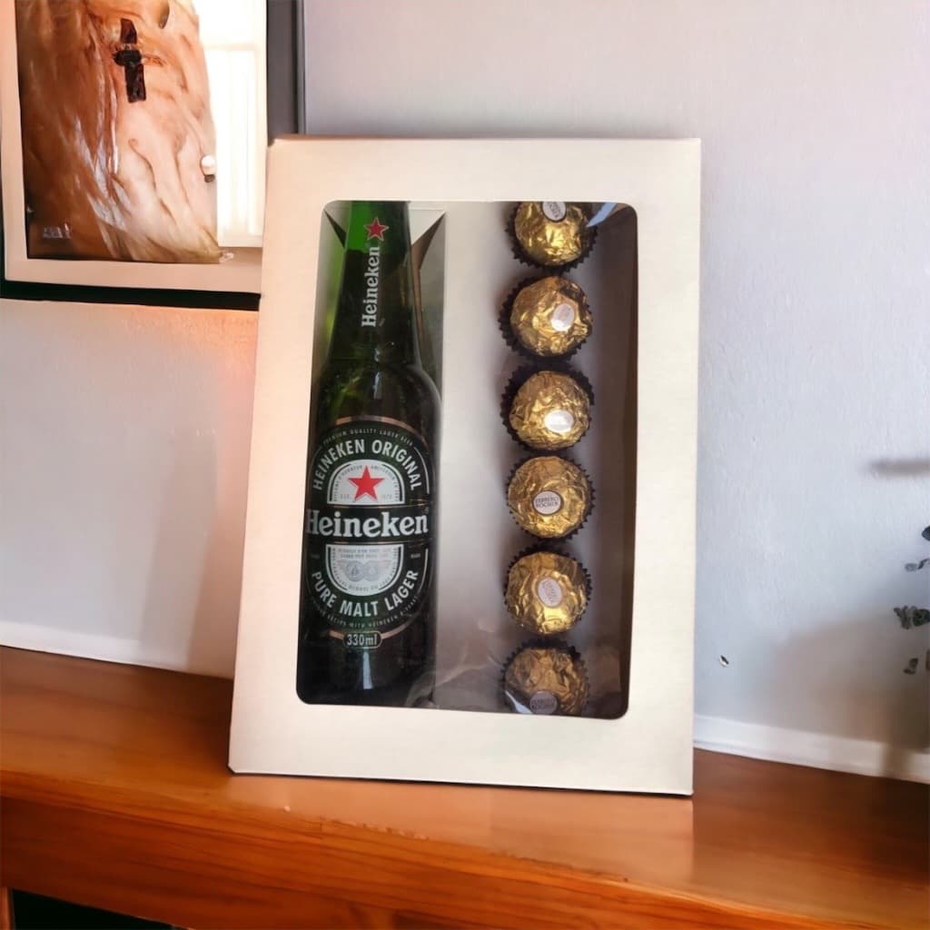 Caixa Para Presente / Bebida E 6 Doces - 10 Unidades Mais Vendida / garrafa / cerveja / doces / aperitivo Dia das Mães /