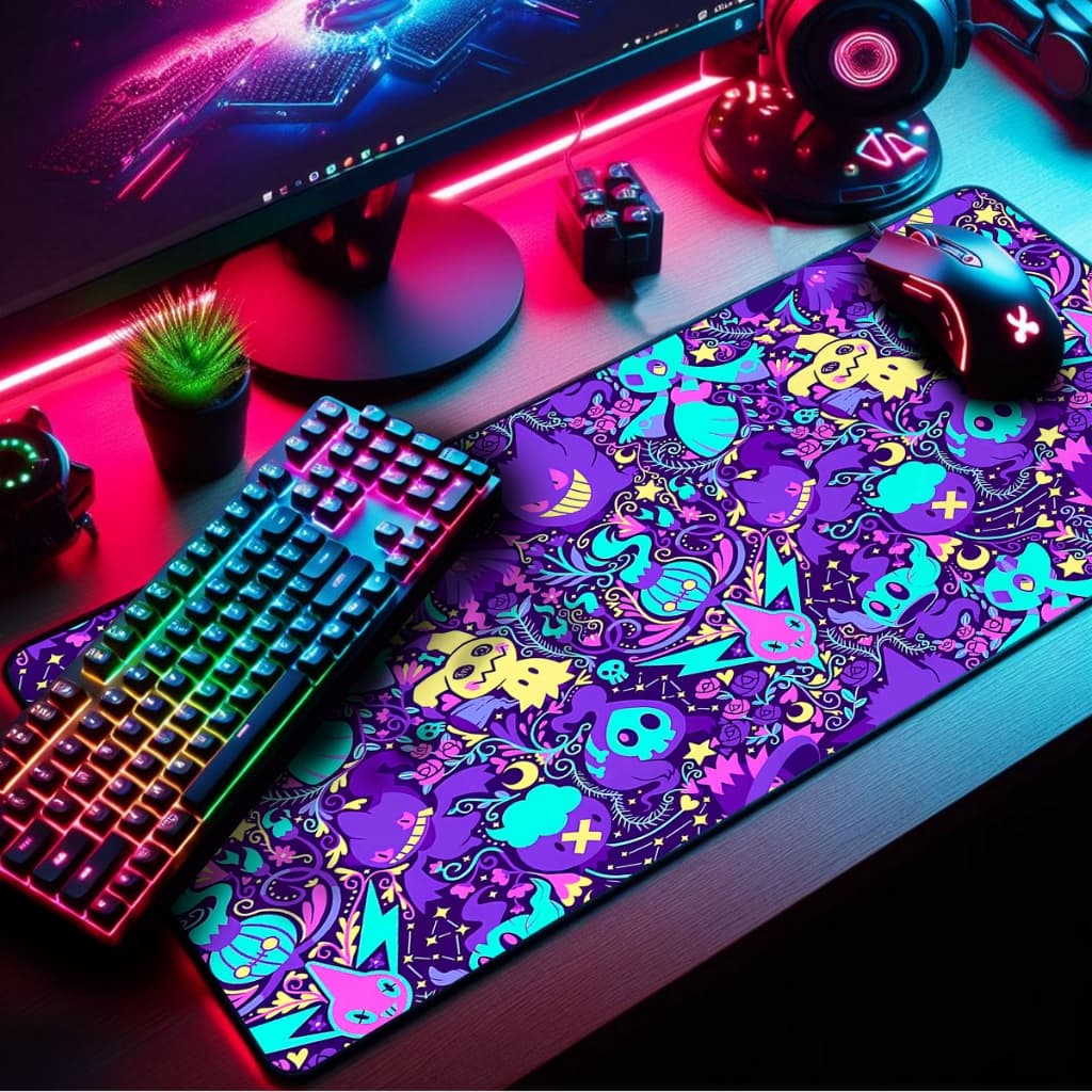 Mouse Pad Gamer Premium 90x55cm Extra Grande Borda Costurada Diversas Estampas RPG Arcade Games