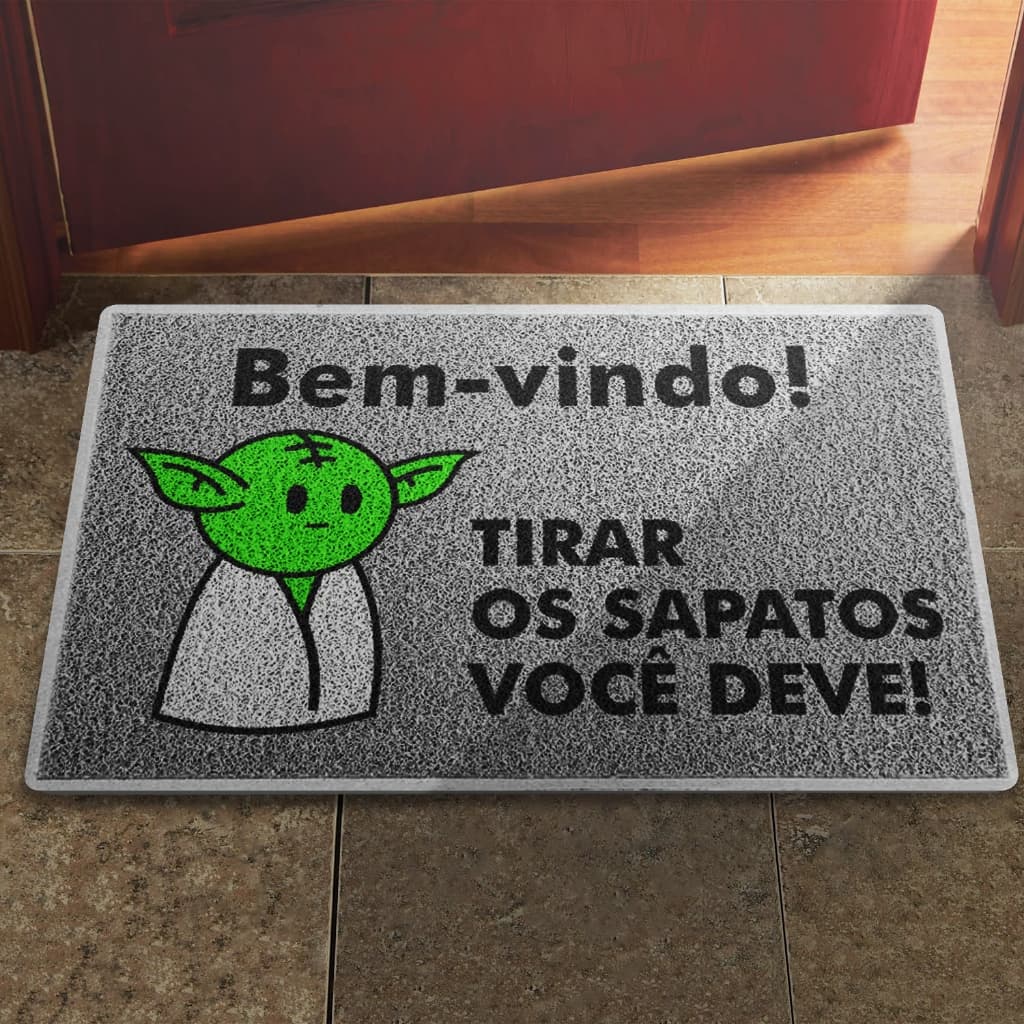 Tapete Capacho Tirar os Sapatos você Deve! Baby Yoda