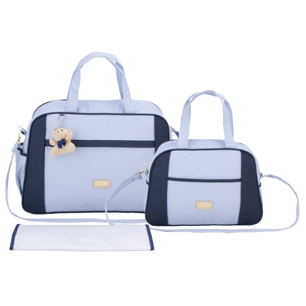 Kit Maternidade Bolsa, Frasqueira E Trocador Azul
