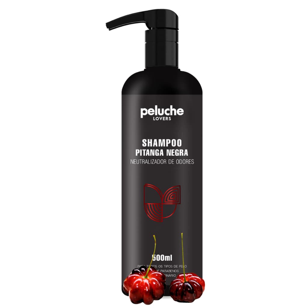 Shampoo Cachorro e Gato Pitanga Negra Neutralizador de Odores Peluche 500ml Pet