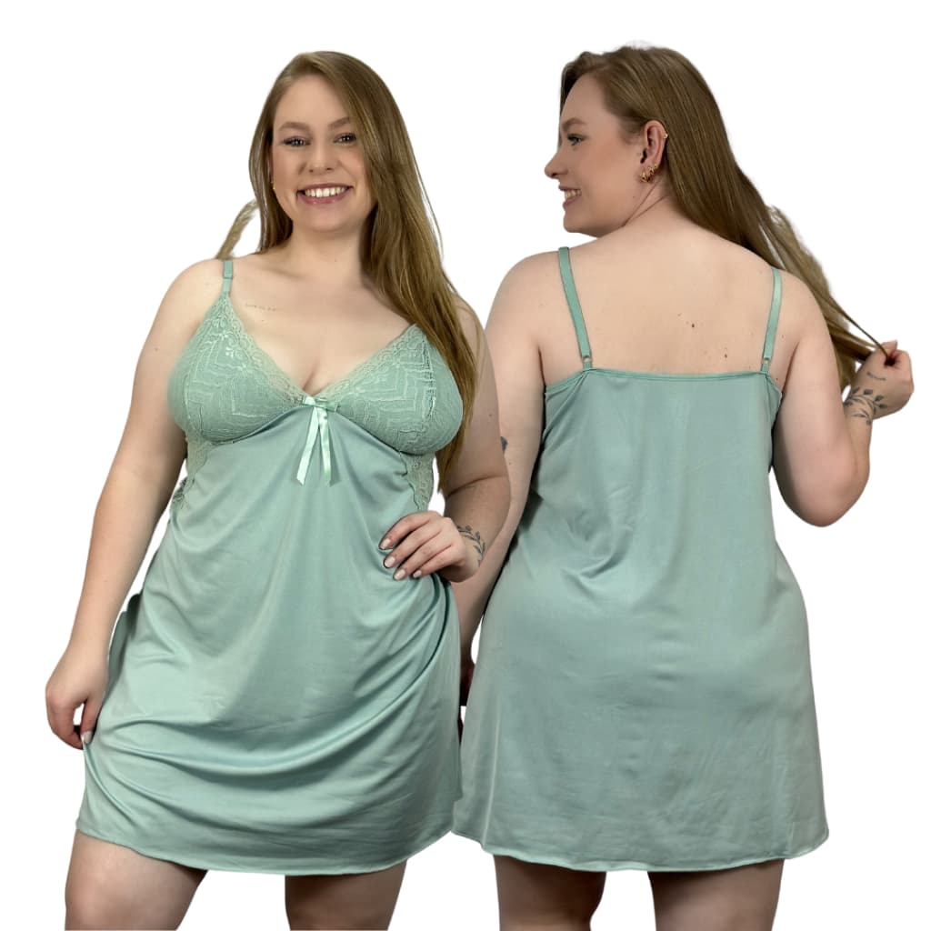 Camisola Plus Size 50 a 56 com Renda Confortável Tamanho Especial Linha Noite Roupa de Dormir Pijama Grande - LIT Modas