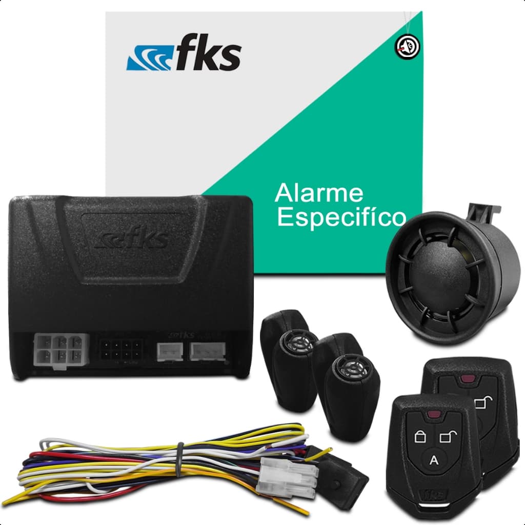 alarme especifico para volkswagen com 2 controles fks com função desliga radio e sobe e desce vidros