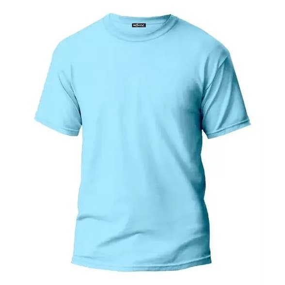 Camiseta Masculina Algodão Premium Básica Lisa Gola Redonda  Azul