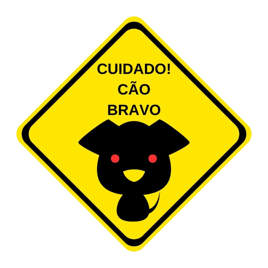 Placa Decorativa "Cão Bravo" Ecológica