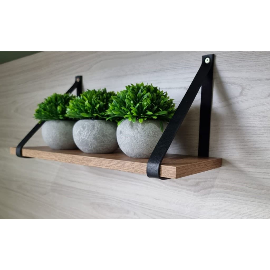 PRC450 - 1 Prateleira em MDF com alça em couro 45x15cm