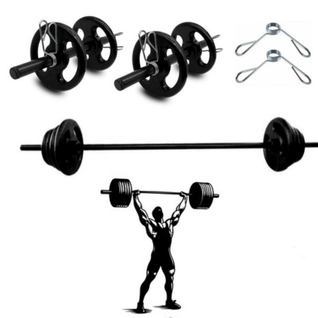 Kit Completo Body Pump + Barra De Mão Ate 28kg De Anilhas Pintada