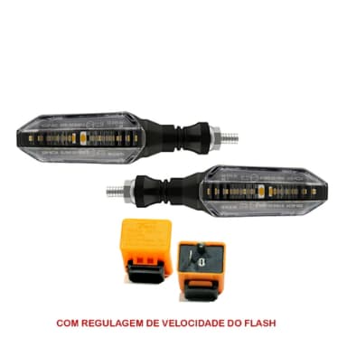 Par Pisca Seta De Led Modelo Cb Twister Universal Com Rele Com Ajuste de Velocidade