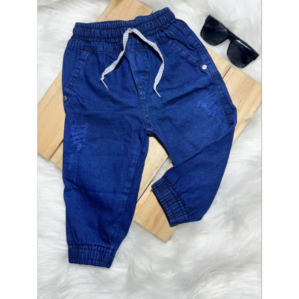 Calça Jogger Jeans Molinho Infantil Menino 02 a 06 Anos Novidade Inverno