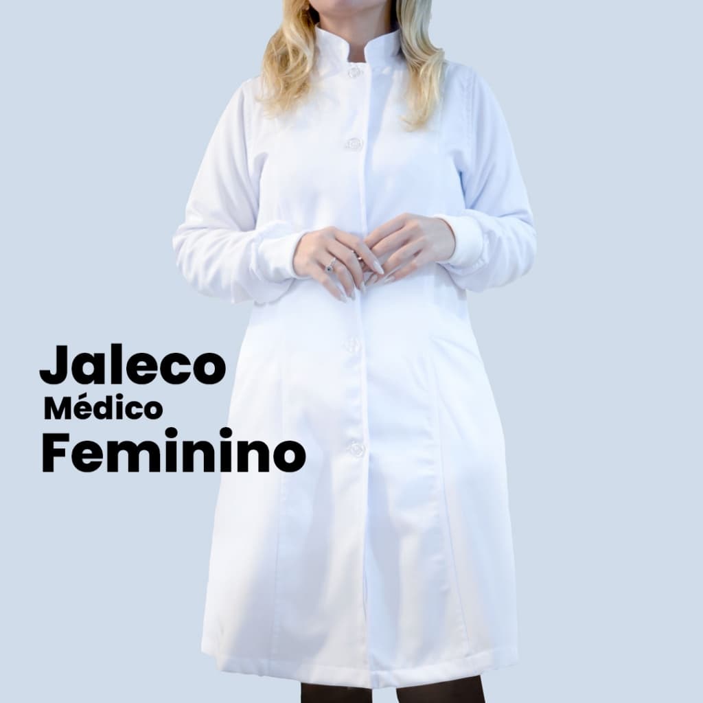 Jaleco Feminino Profissional Manga Longa