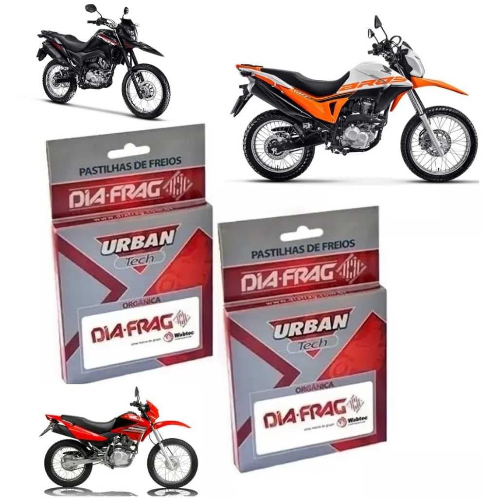 Kit Pastilha Freio Dianteira Traseira Bros 160 ESDD CBS 2018 2019 2020 2021 2022 2023 2024 Diafrag