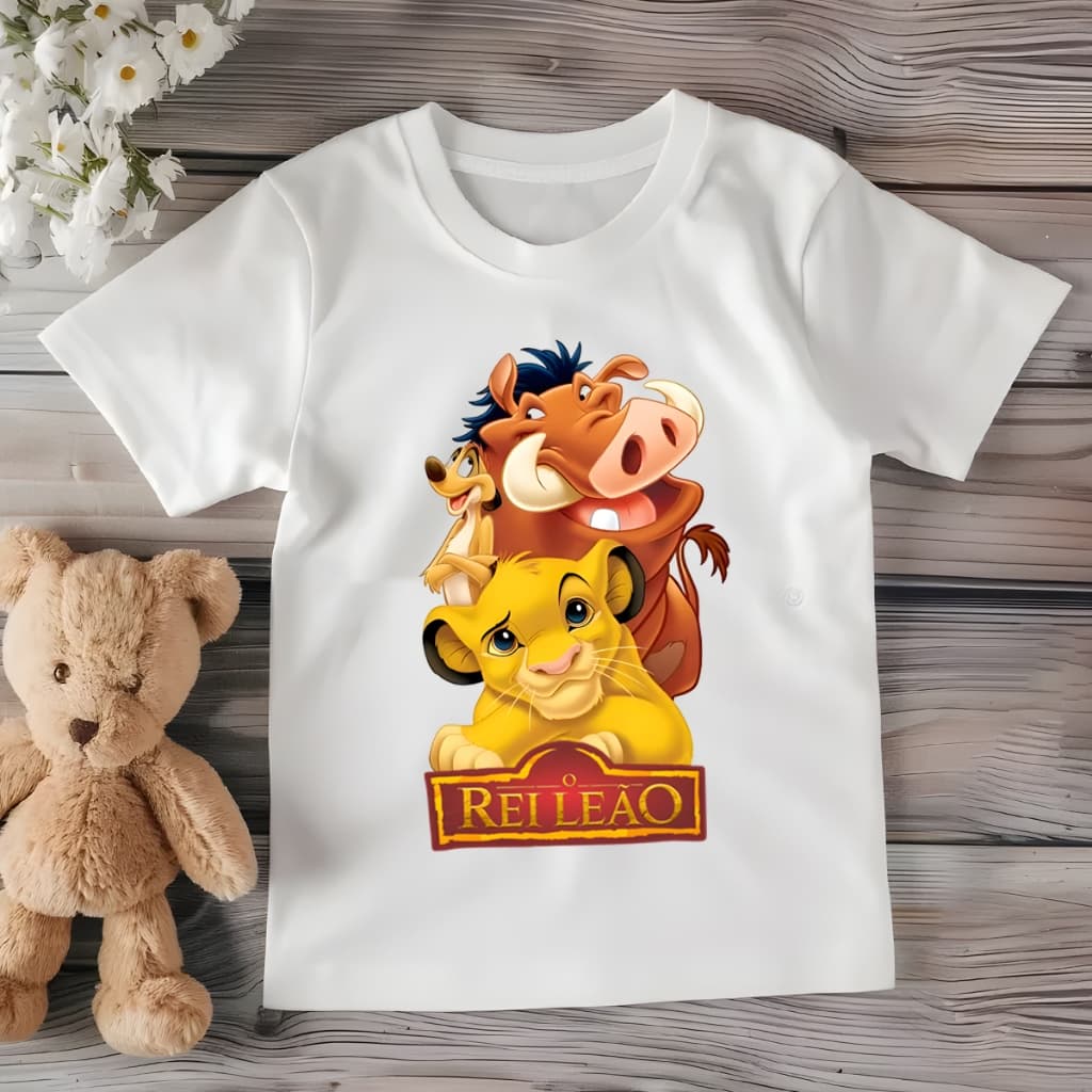 Camiseta Camisa O Rei Leão Timão Pumba Infantil Criança