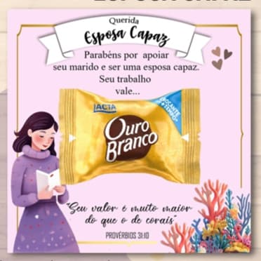Cartão - Esposa Capaz - Seu trabalho Vale Ouro - PRONTA ENTREGA
