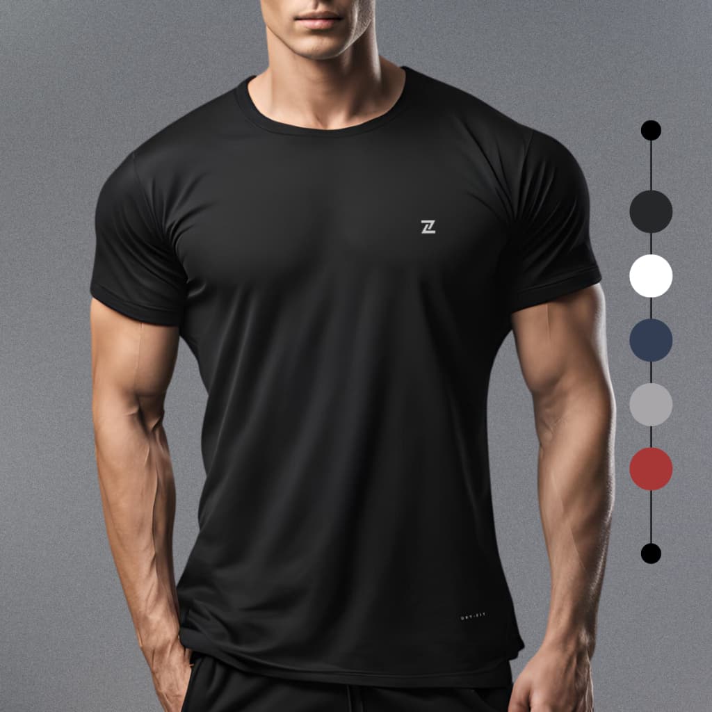Camiseta Dry Fit Masculina Logo Z Lisa -Casual Treino Academia Esportes Corrida/Plus Size