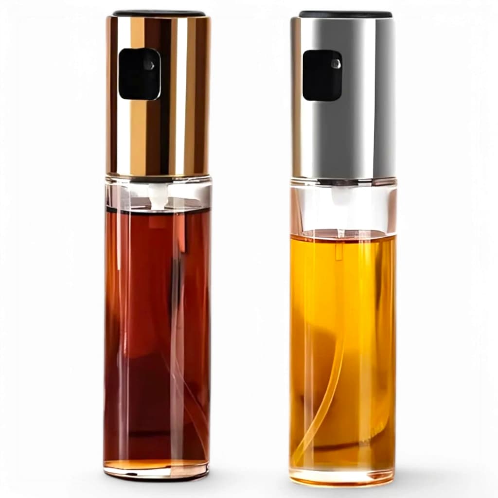Kit 2 Spray Borrifadores  para Azeite e Vinagre Vidro 100ml KIT com 2 unidades Prateado e Rose
