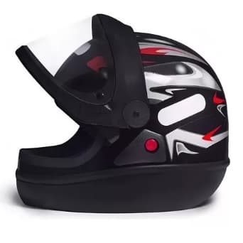 Capacete Taurus San Marino Feminino e Masculino Gráfic Preto Brilho