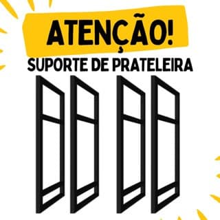 Kit Suporte Prateleira Estilo Industrial P/ Prateleira Parede Preto 4 Peças 29,50 x 60 cm