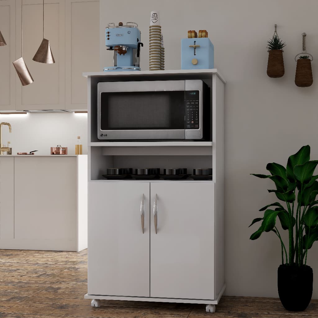 Balcão Armário Organizador Dde Cozinha Com Suporte para  Microondas Forno
