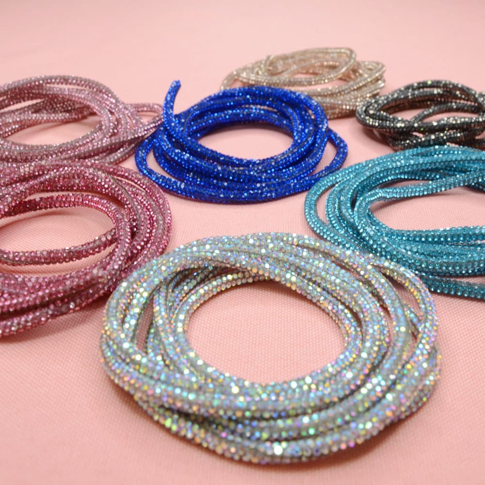 Tubo de Strass 04mm para Cadarços de Calçados e Sandálias