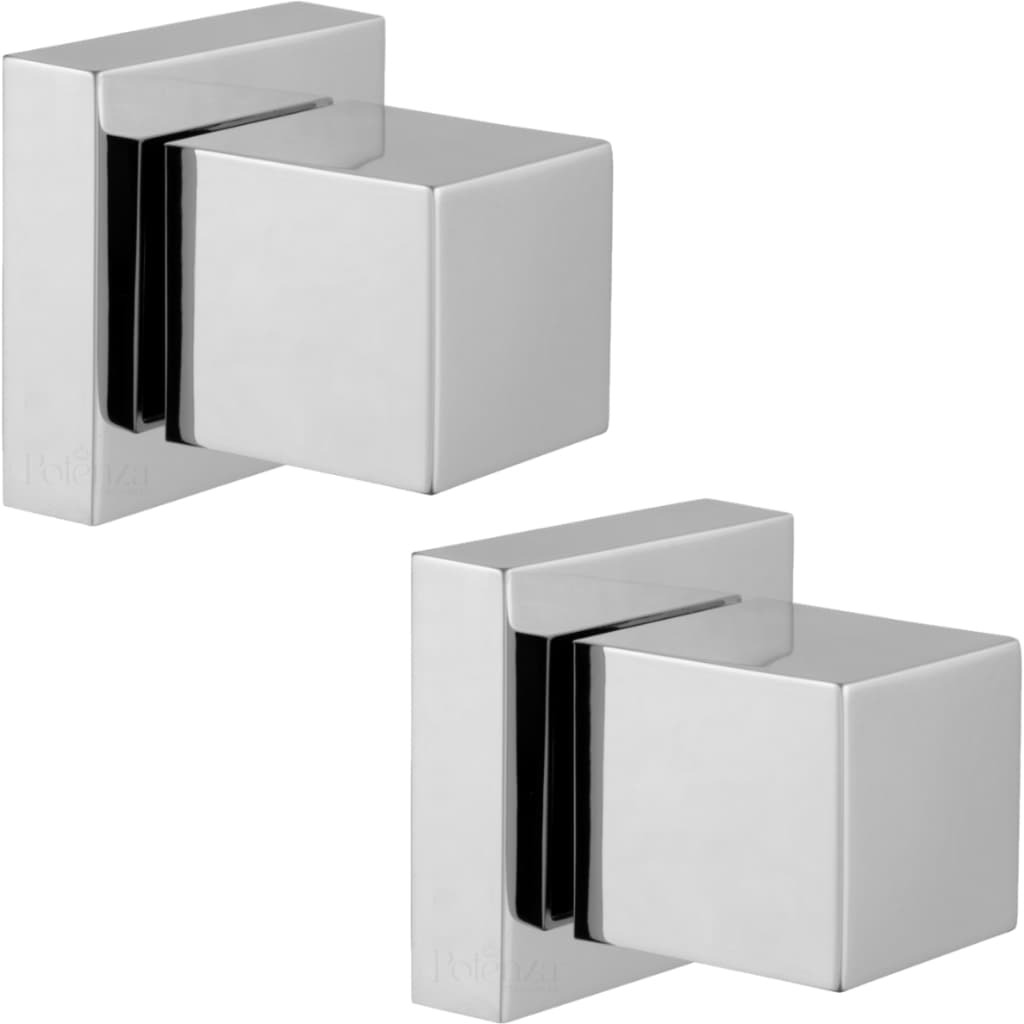 Kit 2 Acabamentos de Registro Quadrado Cromado - Padrão Deca 1/2" e 3/4"